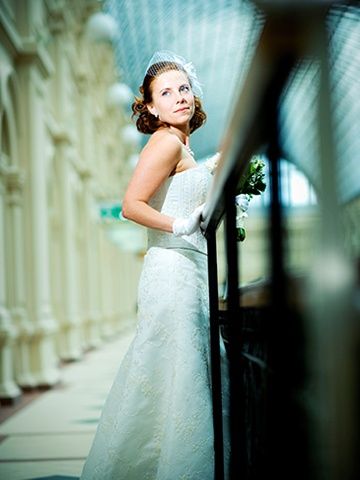 Кружевное расшитое свадебное корсетное платье - ателье Grace Couture