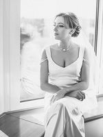 Свадебное платье из кремового атласа - ателье Grace Couture