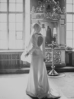 Свадебный образ: шелковое платье и накидка - ателье Grace Couture
