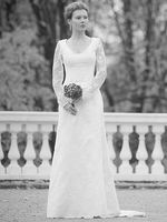 Свадебное платье с декором расшитым гипюром - ателье Grace Couture
